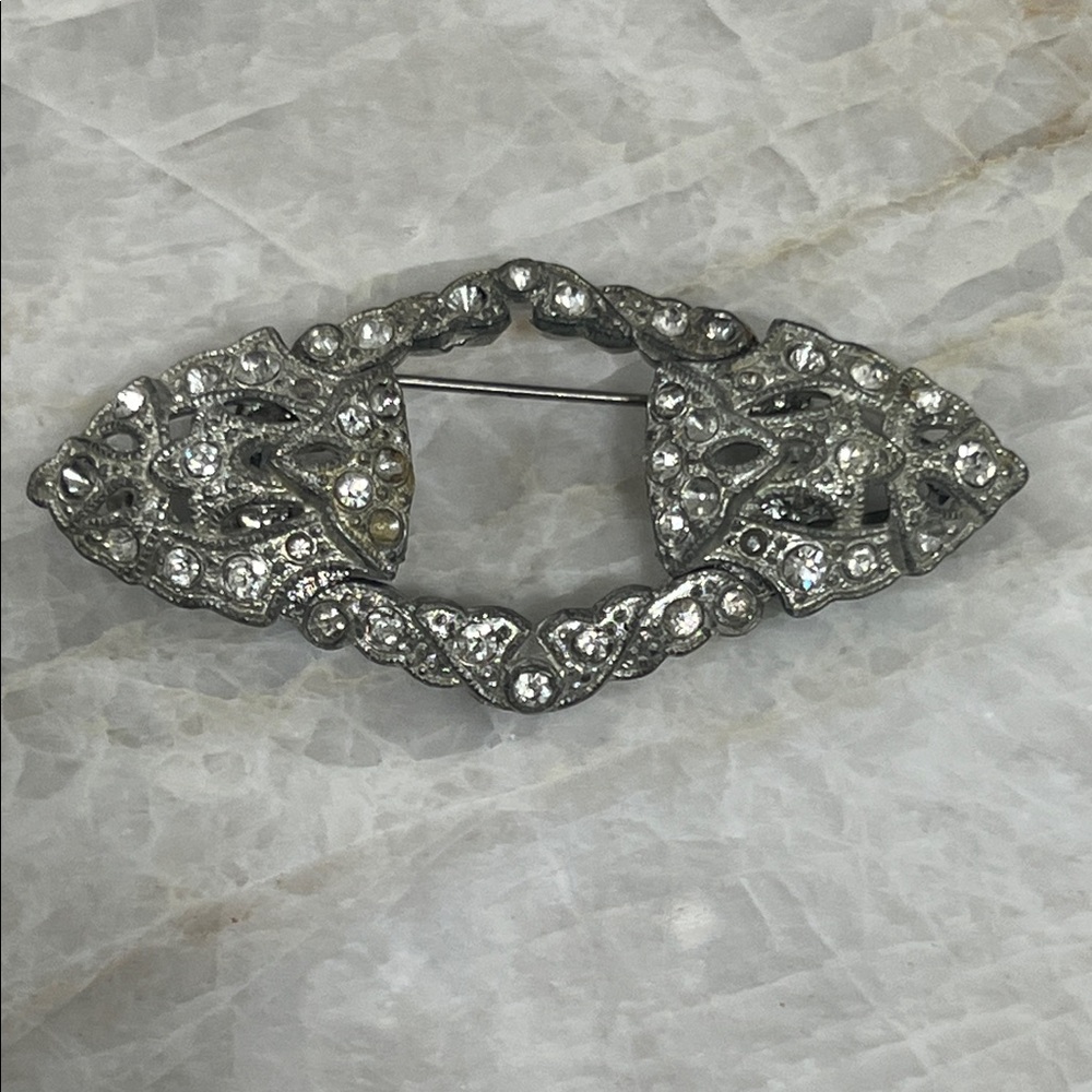 Duette Rhinestone 3Way Convertible Dress Clip Brooch